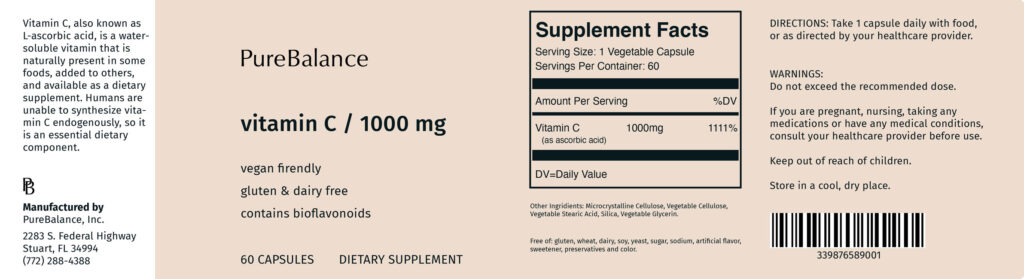 Vitamin C packaging label design