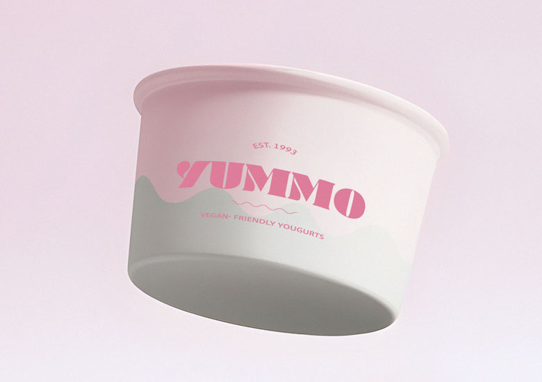 Yogurt cup packaging showcase